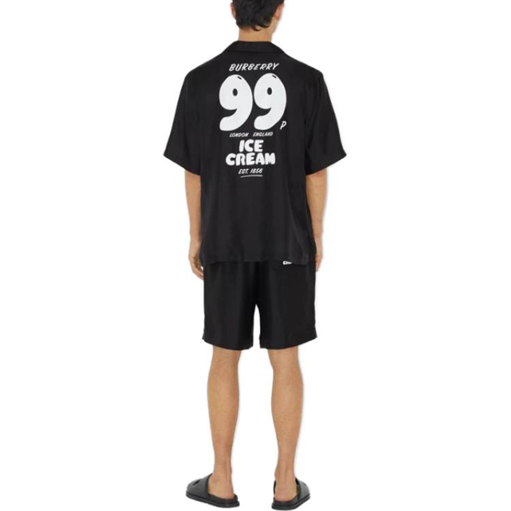 Shop Burberry SS23  Black Solid Color Logo Print Shirt. 80713801