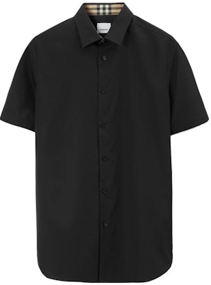 Burberry SS23 Black Solid Color Short Sleeve Casual Shirt 80718391 Order Burberry SS23 Black Solid Color Short Sleeve Casual Shirt 80718391
