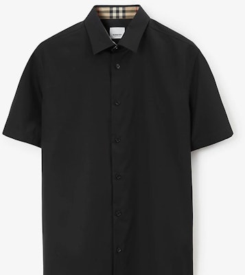 Burberry SS23 Black Solid Color Short Sleeve Casual Shirt 80718391 Details for Burberry SS23 Black Solid Color Short Sleeve Casual Shirt 80718391