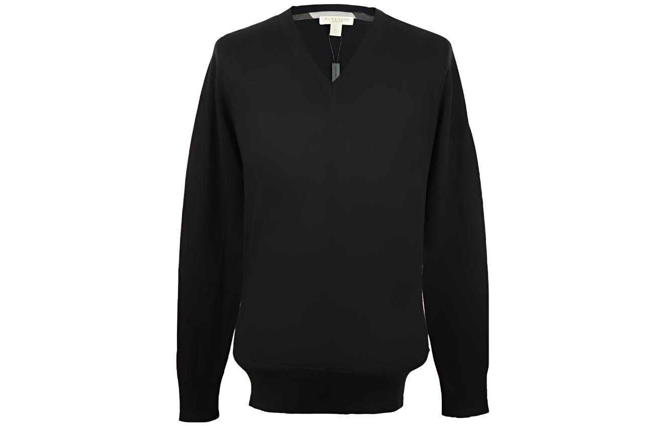 Burberry SS23  Black Solid V-Neck Casual Long-Sleeve Sweater. 38488211