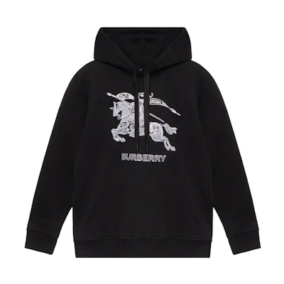 Burberry SS23 Black Sweatshirt with Embroidered Letter Logo. 80727761