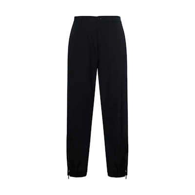 Burberry SS23 Black Tapered Casual Pants with Solid Color and Button Design. 80686821