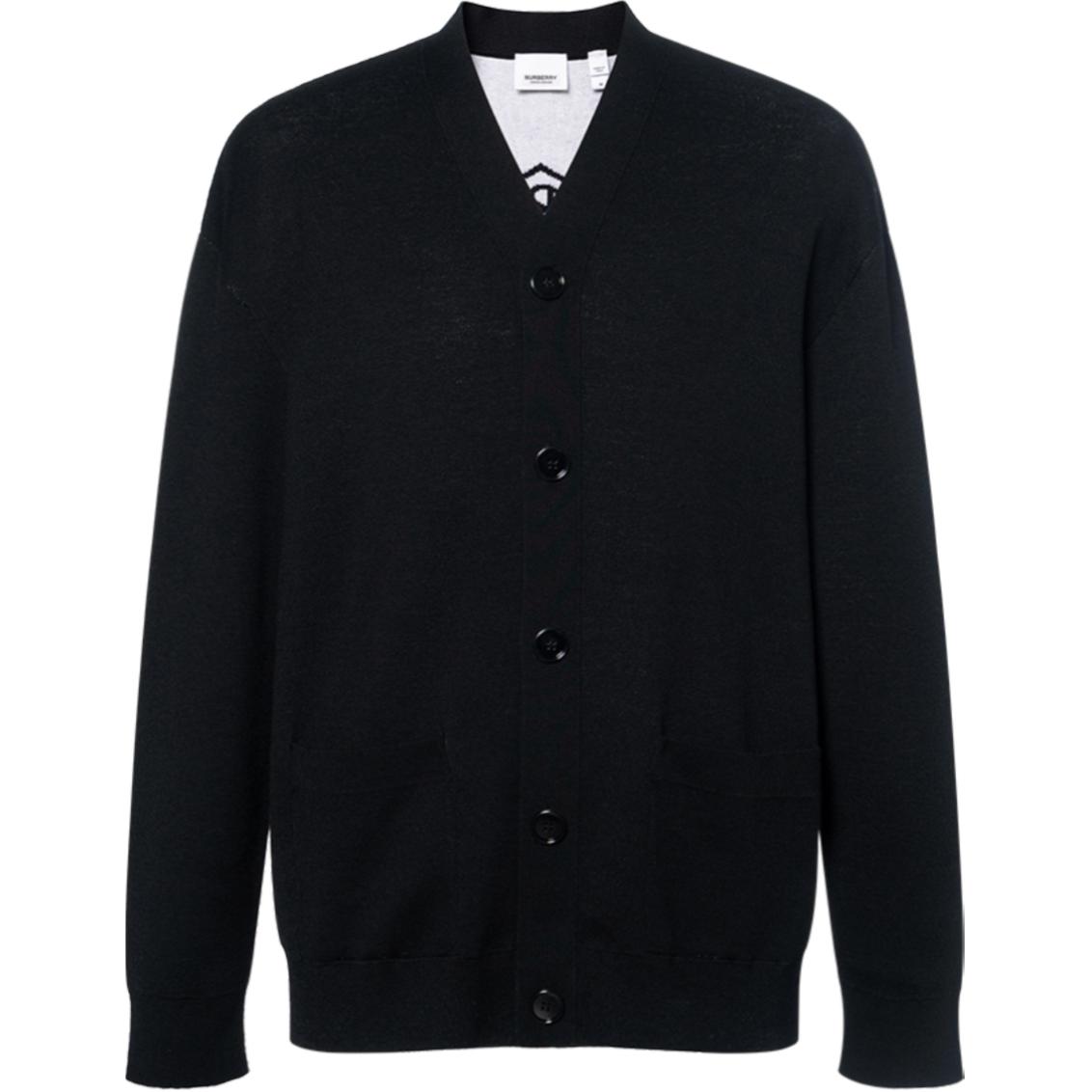 Burberry SS23  Black V-Neck Long Sleeve Knit Cardigan Sweater 80713731