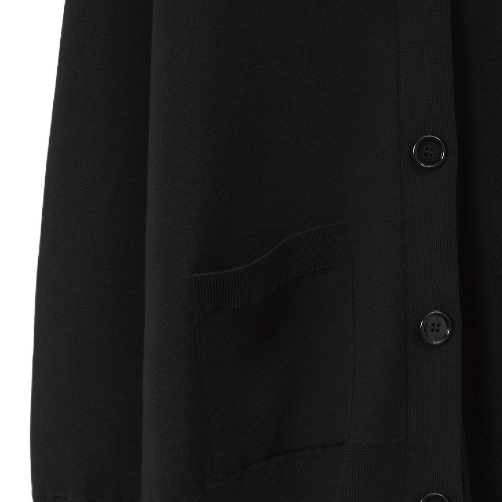 Sizing 버버리 SS23 블랙 V넥 긴팔 니트 가디건 스웨터 80713731