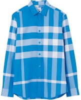 Burberry SS23 Blue Check Long Sleeve Button-Down Shirt Active Style. 80659731 Burberry SS23 Blue Check Long Sleeve Button-Down Shirt Active Style. 80659731