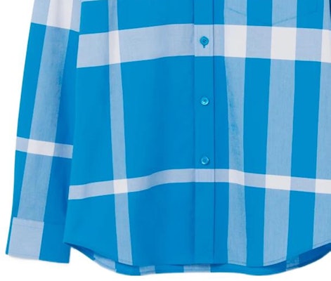 버버리 SS23 블루 체크 긴소매 버튼다운 셔츠 액티브 스타일. 80659731 Shop 버버리 SS23 블루 체크 긴소매 버튼다운 셔츠 액티브 스타일. 80659731