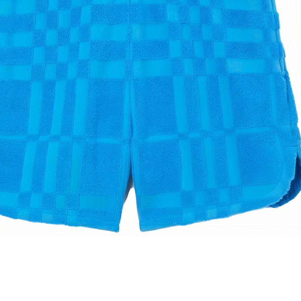 Burberry SS23  Blue Check Print Elastic Waist Casual Shorts. 80712481 圖 7