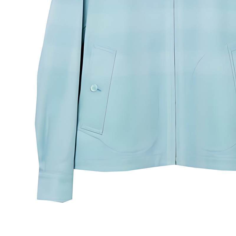 Sizing Burberry SS23 Jaket Biru Motif Kotak dengan Resleting. 80658571