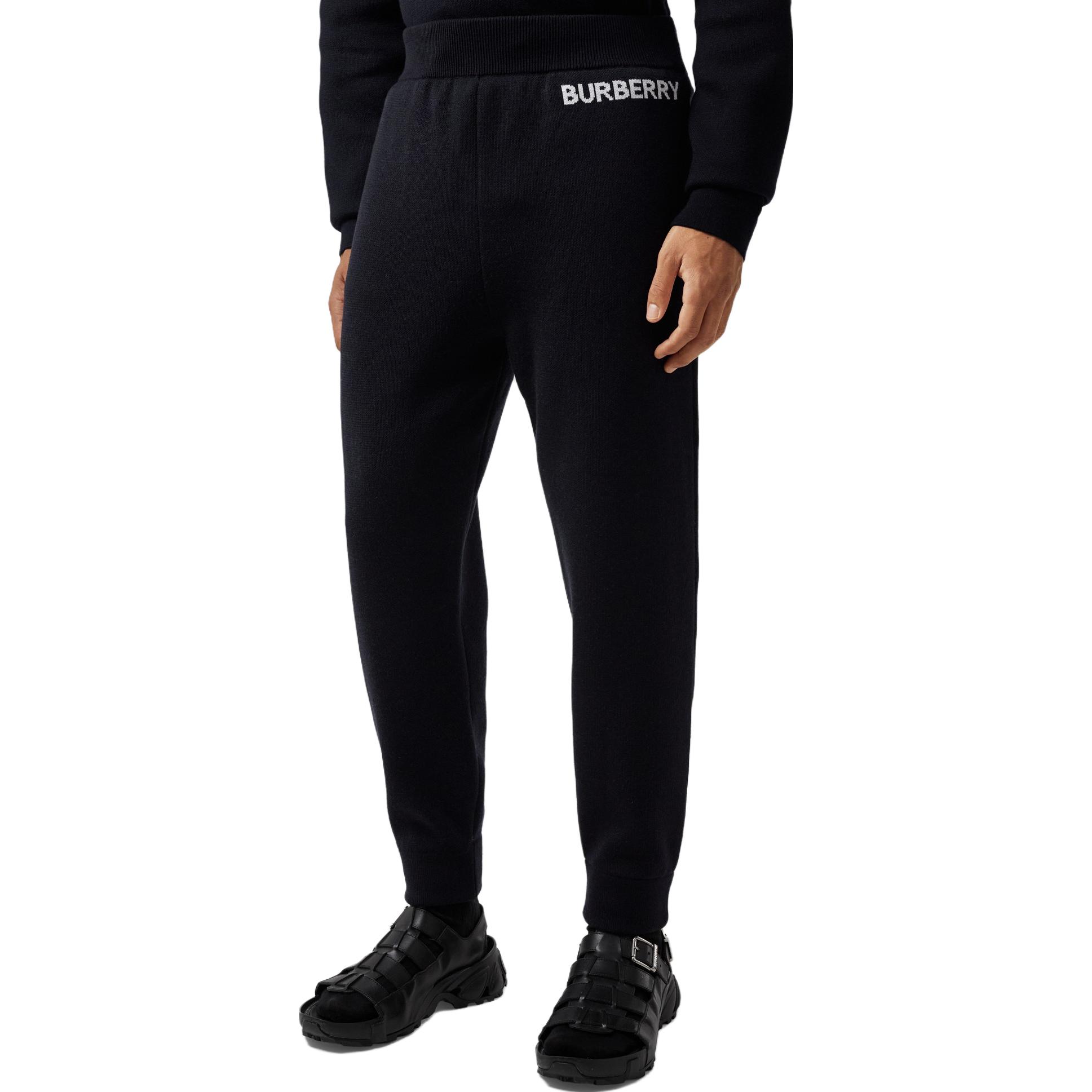 Shop Pantalones Jogger Burberry SS23 Azul con Logo Bordado. 80650431