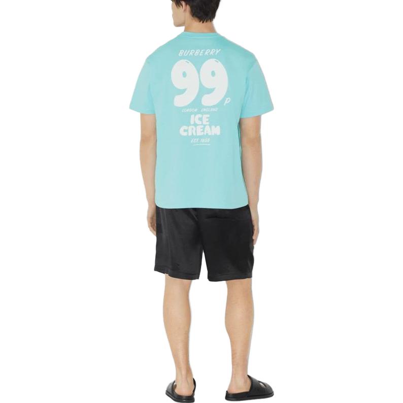 Burberry SS23  Blue Logo Print Loose Fit Crew Neck T-Shirt. 80714361 圖 4