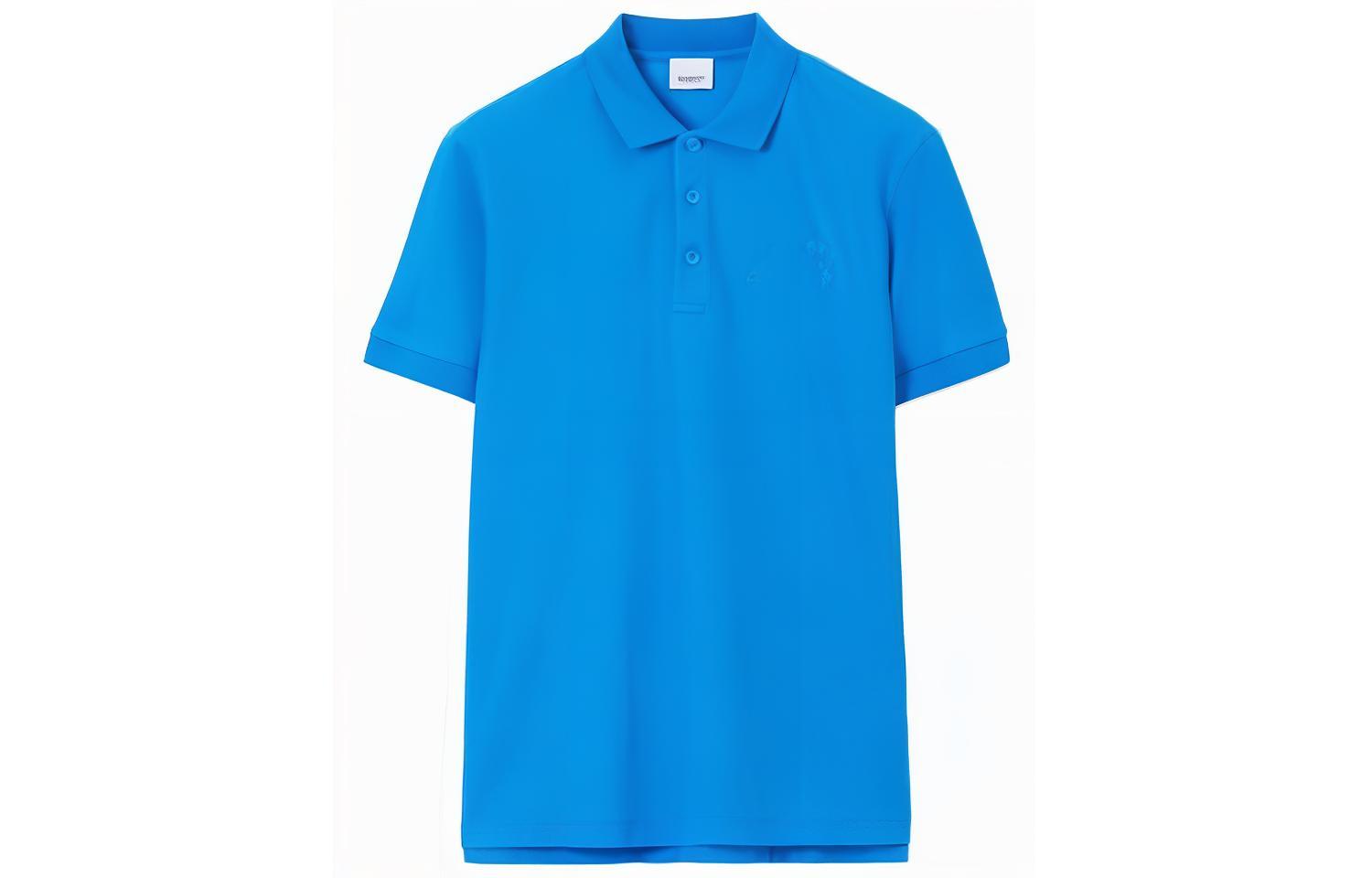 Burberry SS23  Blue Polo Shirt with Logo Embroidery 80706481