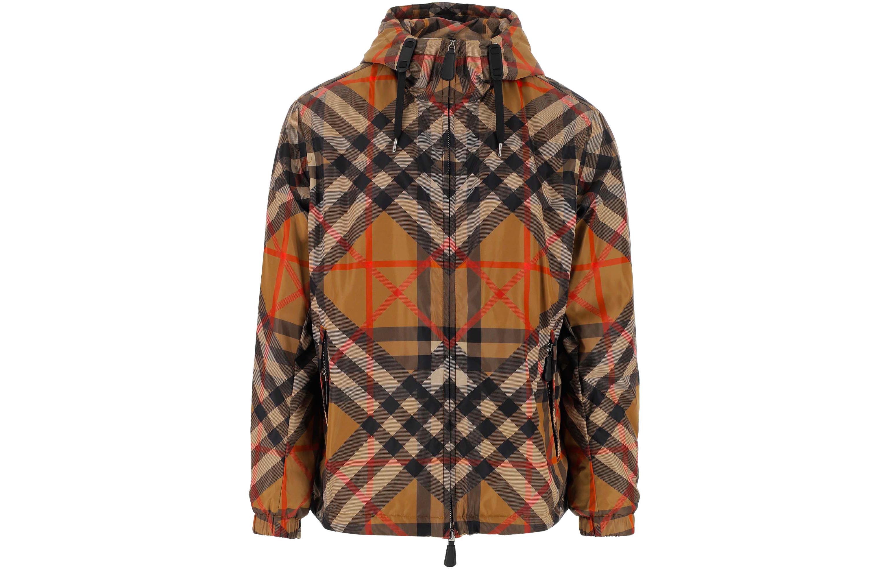 Burberry SS23  Brown Layered Check Print Jacket. 80636891