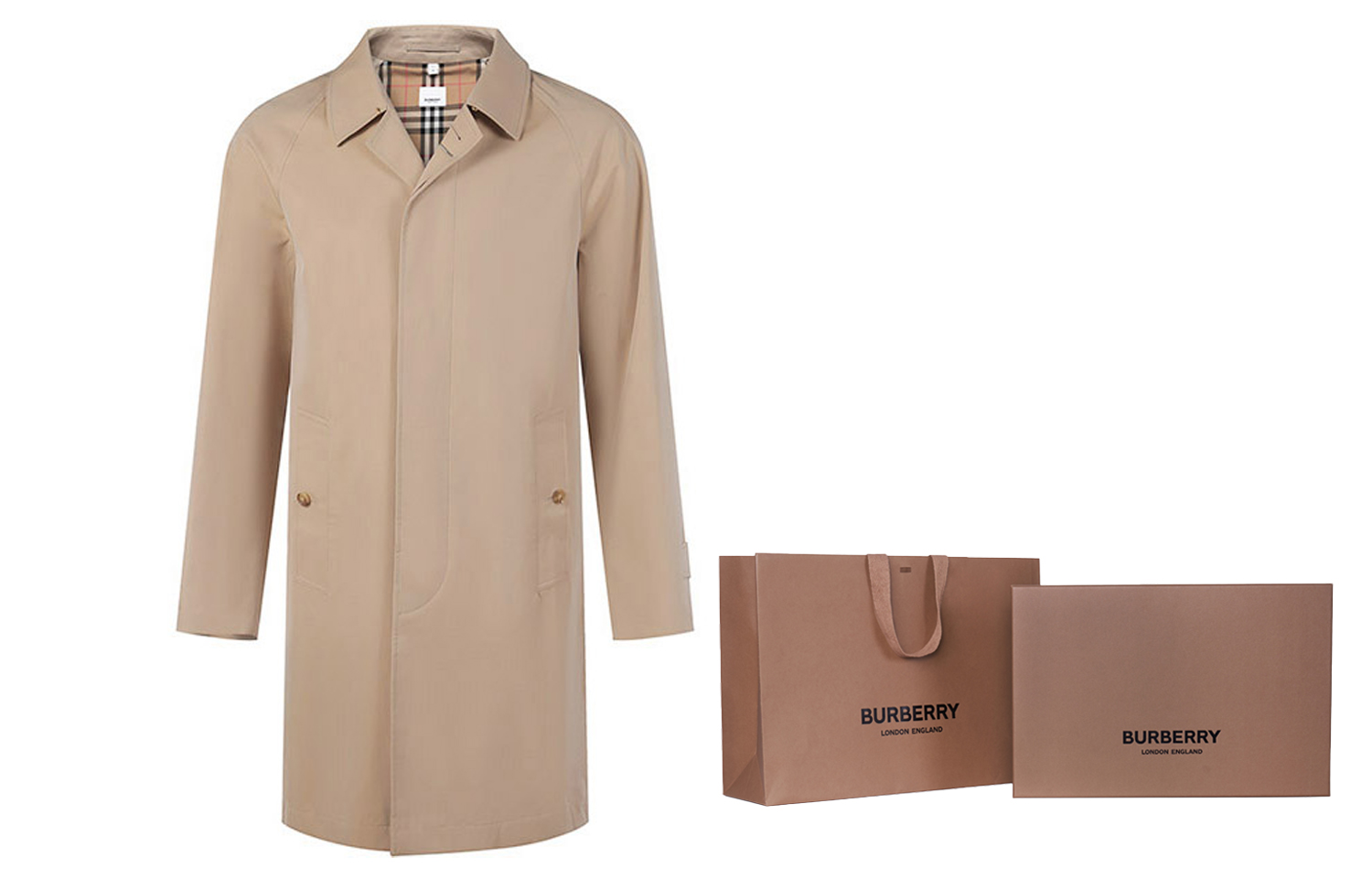 Details for 博柏利SS23卡姆登米色中长款风衣外套 80654641