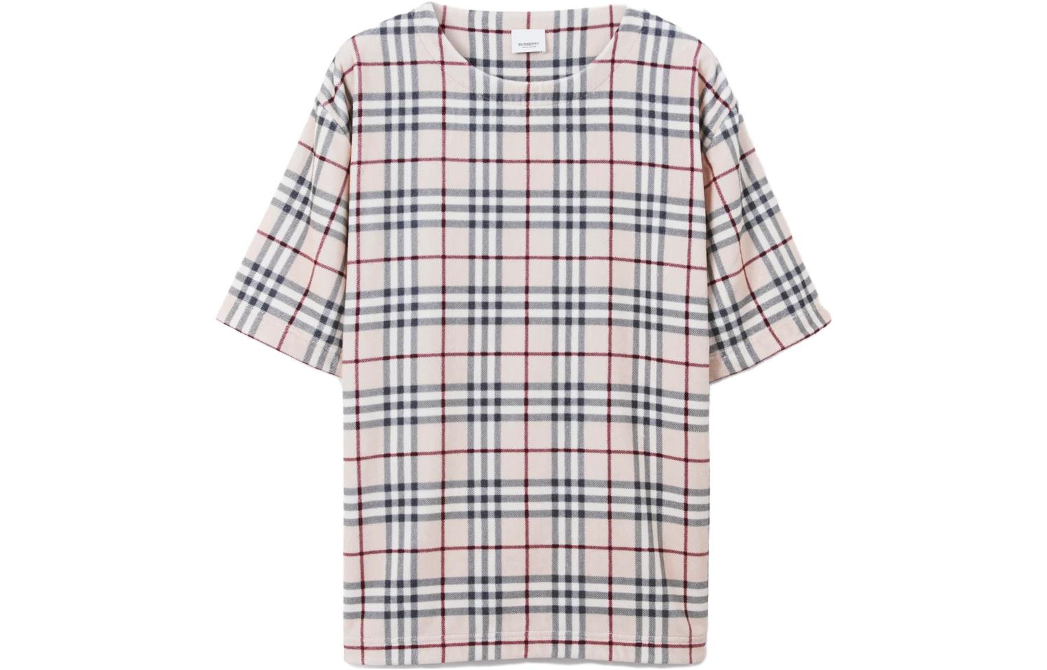 Order Burberry SS23  Check Crewneck Short Sleeve T-Shirt Beige. 80741741