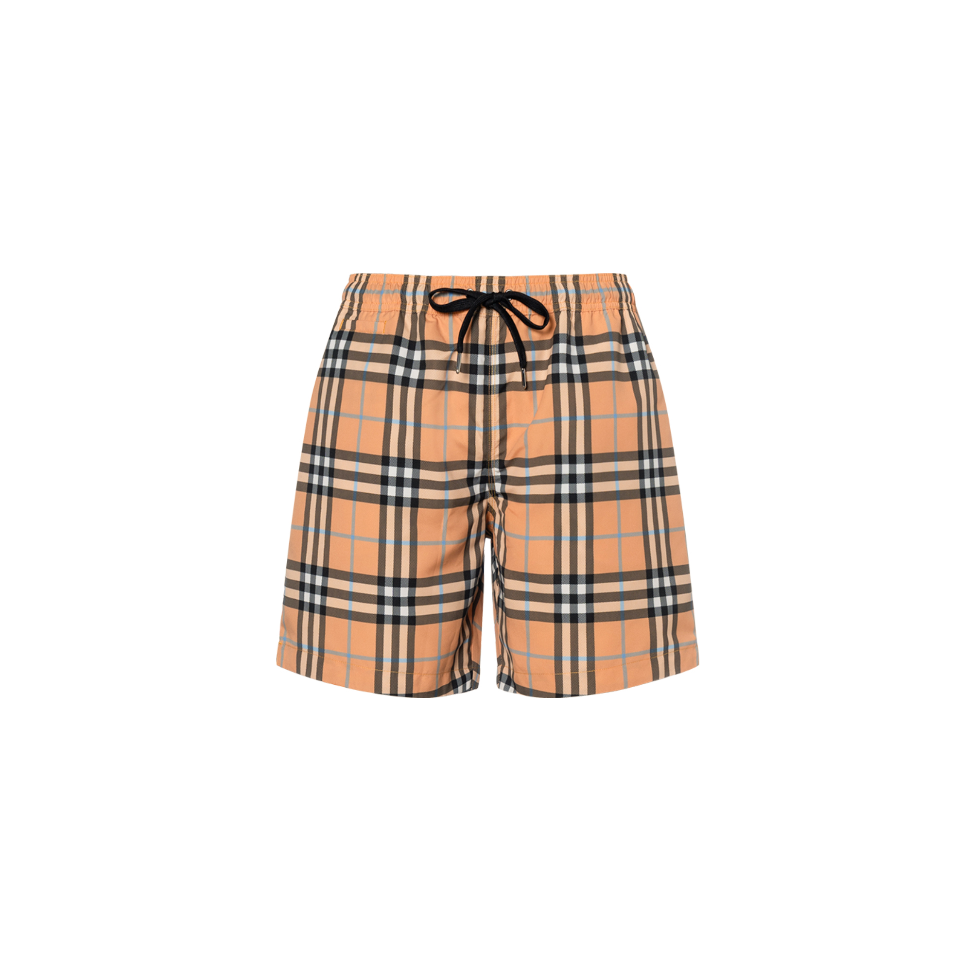 Burberry SS23  Check Print Drawstring Swim Shorts in Dark Orange. 80707671