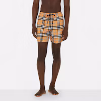 Lookbook Shorts de Natación Burberry SS23 con Estampado a Cuadros en Naranja Oscuro. 80707671
