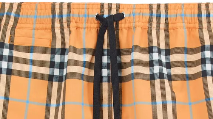 Burberry SS23 深橙色格紋抽繩泳褲。 80707671 Details for Burberry SS23 深橙色格紋抽繩泳褲。 80707671