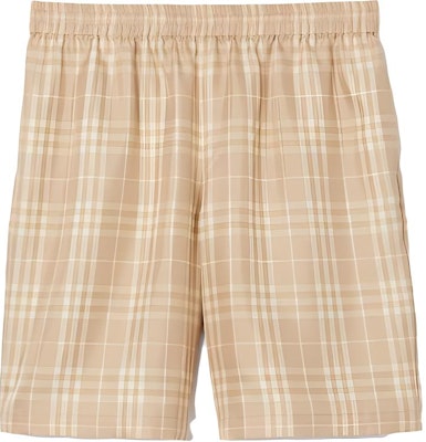 バーバリー SS23 チェック シルクツイル ドローストリング ショーツ ソフトベージュブラウン。 80688521 Buy バーバリー SS23 チェック シルクツイル ドローストリング ショーツ ソフトベージュブラウン。 80688521