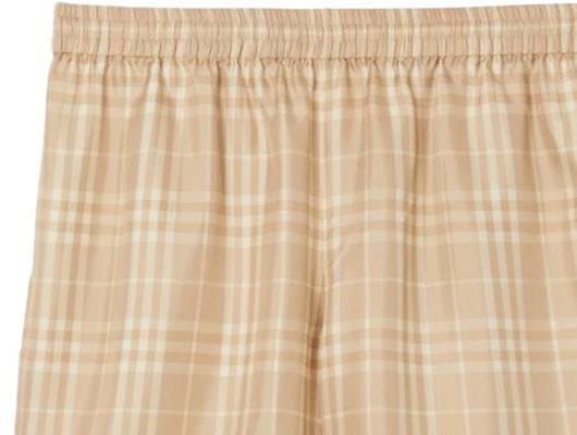 バーバリー SS23 チェック シルクツイル ドローストリング ショーツ ソフトベージュブラウン。 80688521 Details for バーバリー SS23 チェック シルクツイル ドローストリング ショーツ ソフトベージュブラウン。 80688521