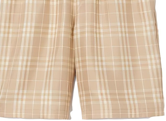 バーバリー SS23 チェック シルクツイル ドローストリング ショーツ ソフトベージュブラウン。 80688521 Sizing バーバリー SS23 チェック シルクツイル ドローストリング ショーツ ソフトベージュブラウン。 80688521