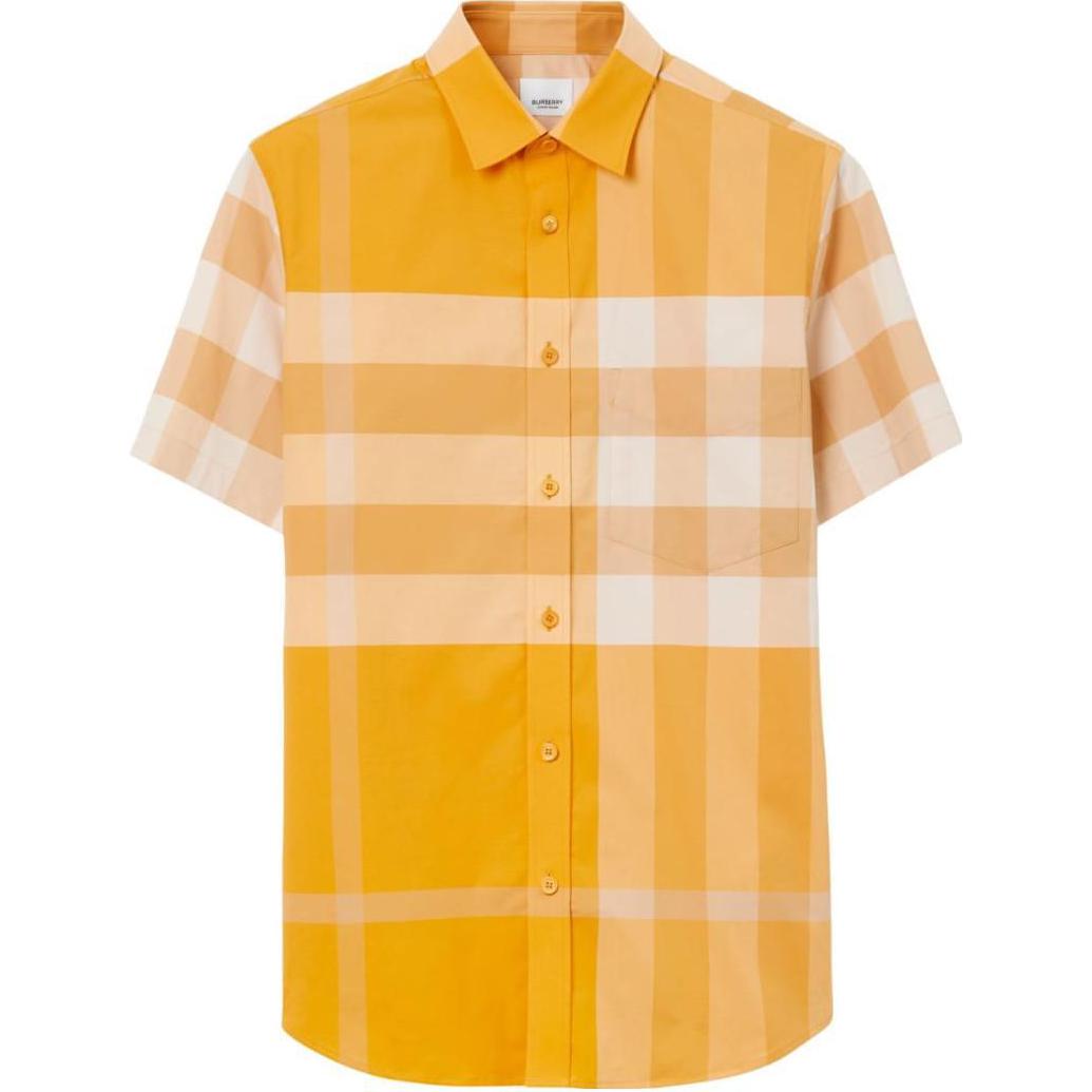 Burberry SS23  Check Single-Breasted Shirt Marigold Yellow. 80699931