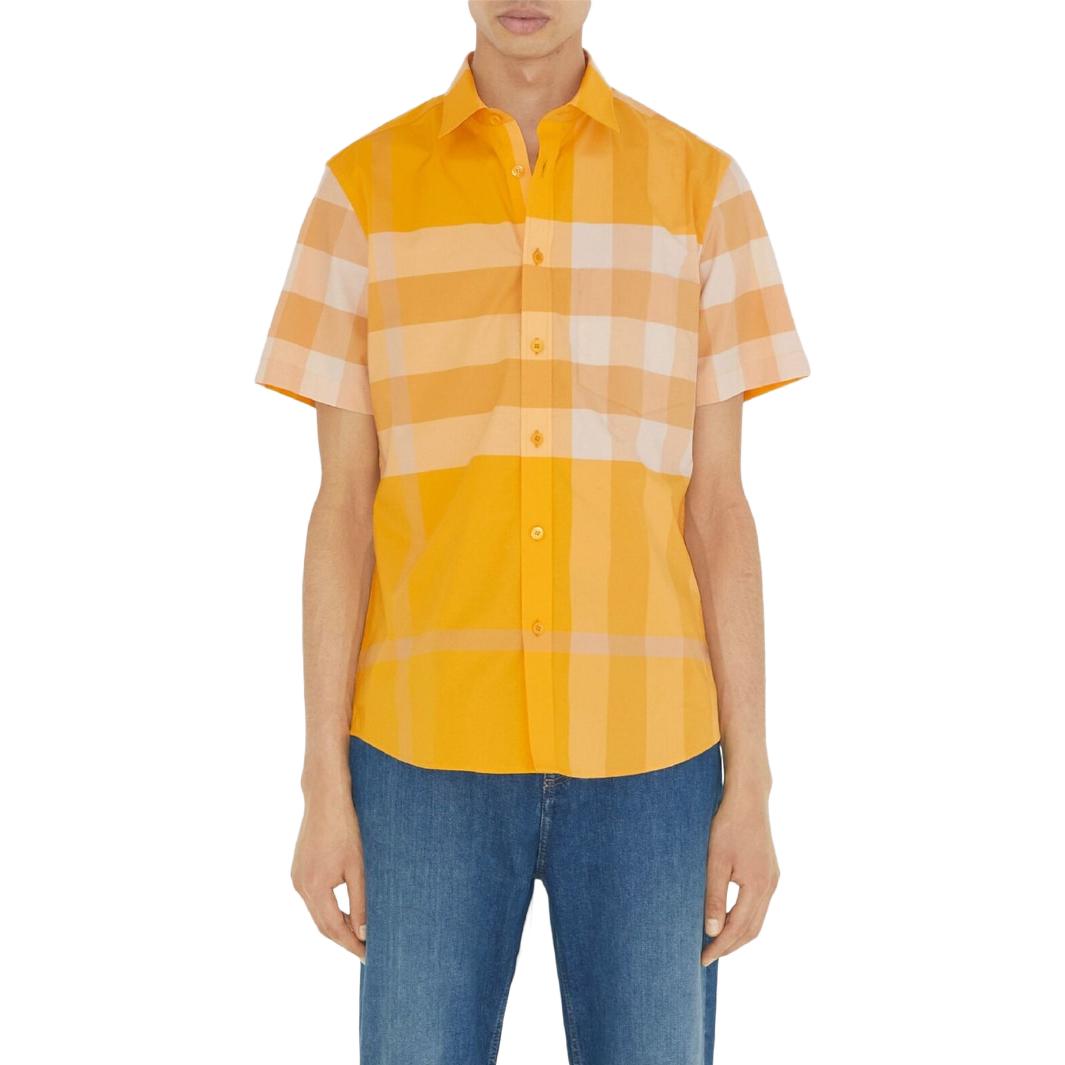 Details for Burberry SS23 格紋單排扣襯衫 金盞花黃色. 80699931