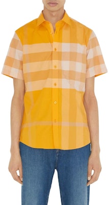 Burberry SS23 Check Single-Breasted Shirt Marigold Yellow. 80699931 Details for Burberry SS23 Check Single-Breasted Shirt Marigold Yellow. 80699931