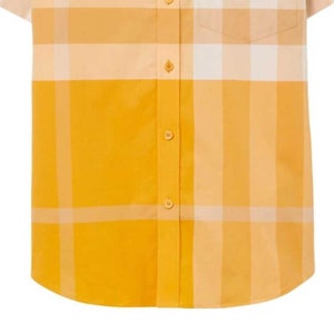 Burberry SS23 格紋單排扣襯衫 金盞花黃色. 80699931 Sizing Burberry SS23 格紋單排扣襯衫 金盞花黃色. 80699931