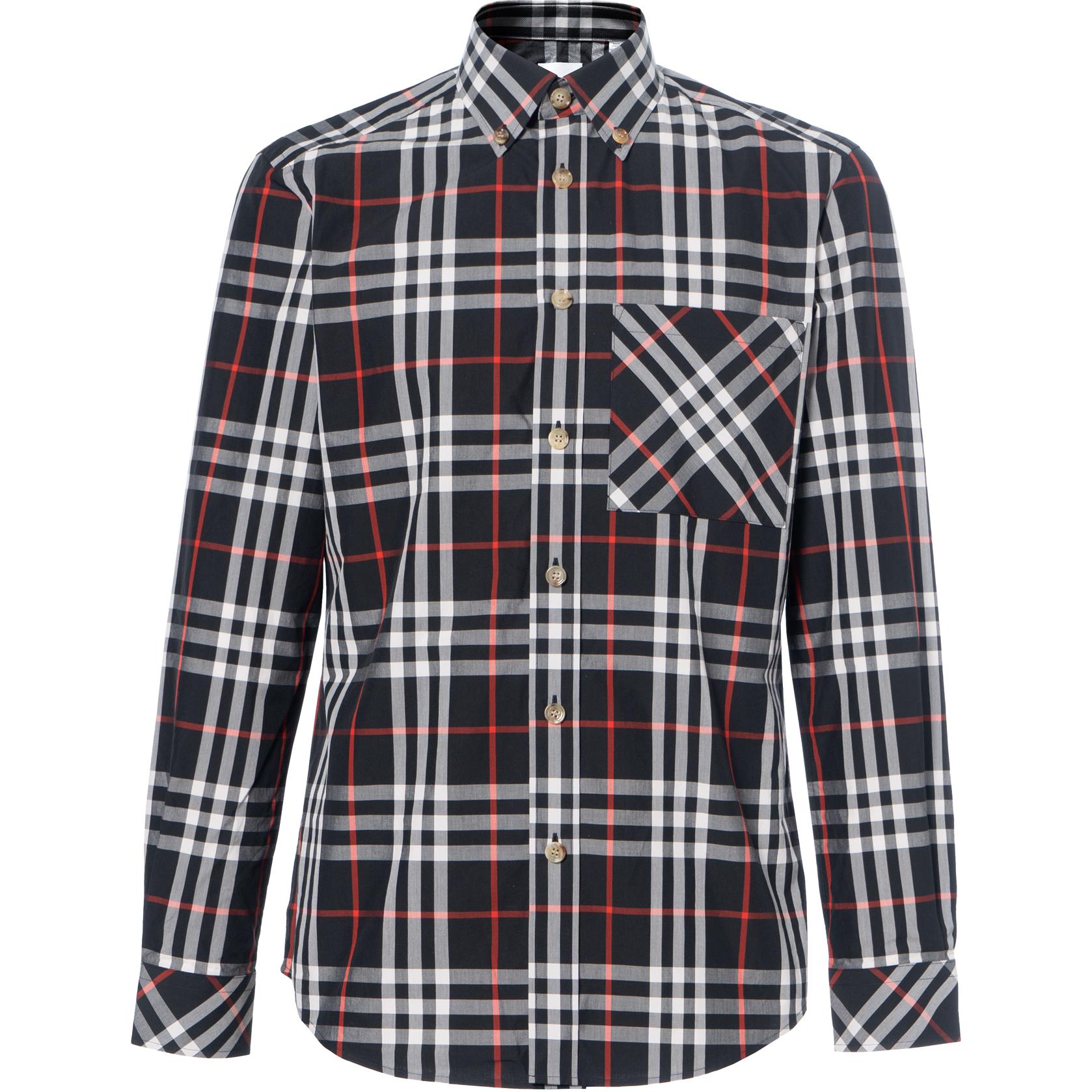 Buy Burberry SS23  Checkered Long-Sleeve Casual Shirt Multicolor. 8073503-A1003