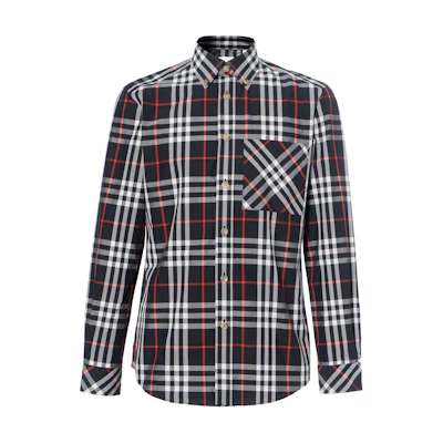 Burberry SS23 Checkered Long-Sleeve Casual Shirt Multicolor. 8073503-A1003