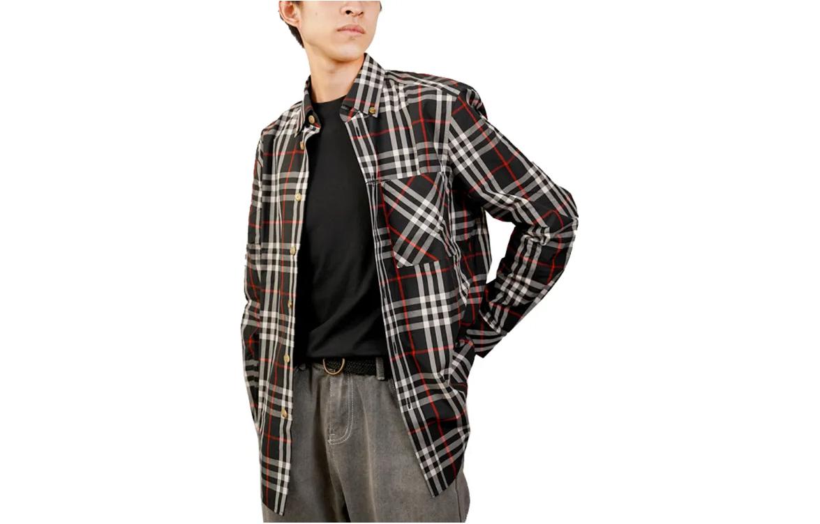 Order Burberry SS23  Checkered Long-Sleeve Casual Shirt Multicolor. 8073503-A1003