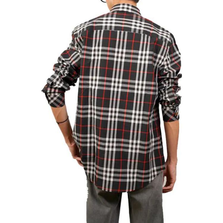 Shop Burberry SS23  Checkered Long-Sleeve Casual Shirt Multicolor. 8073503-A1003