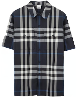 Burberry SS23 格紋短袖襯衫 深藍色 80710261 Buy Burberry SS23 格紋短袖襯衫 深藍色 80710261