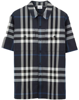 Burberry SS23 格紋短袖襯衫 深藍色 80710261 Order Burberry SS23 格紋短袖襯衫 深藍色 80710261