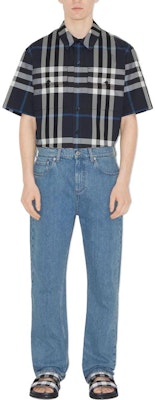 Burberry SS23 格紋短袖襯衫 深藍色 80710261 Lookbook Burberry SS23 格紋短袖襯衫 深藍色 80710261