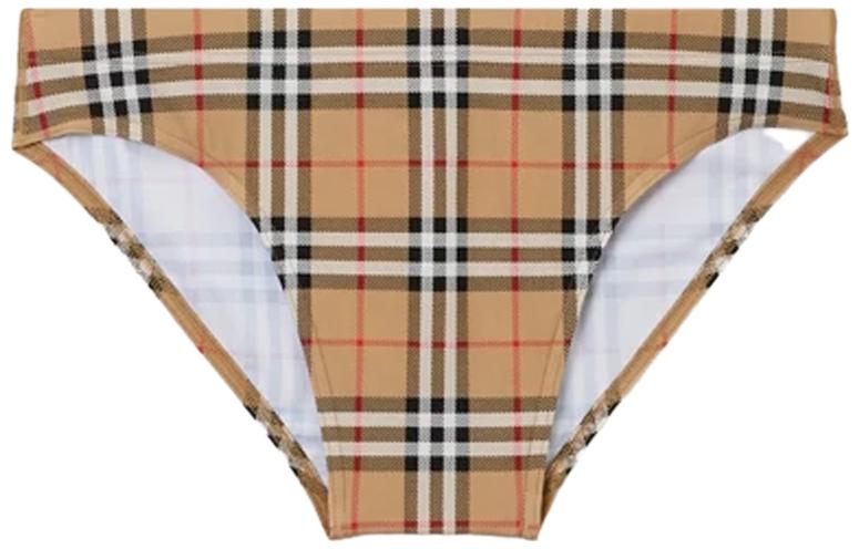 Order Burberry SS23  Classic Check Drawstring Swim Briefs Brown 80735691