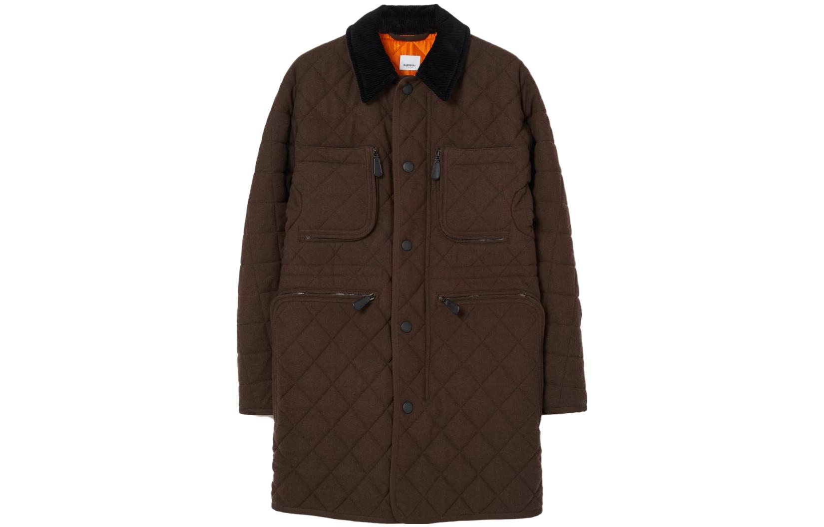 Burberry SS23  Corduroy Collar Long Sleeve Cotton Jacket Deep Brown 80608811 圖 2