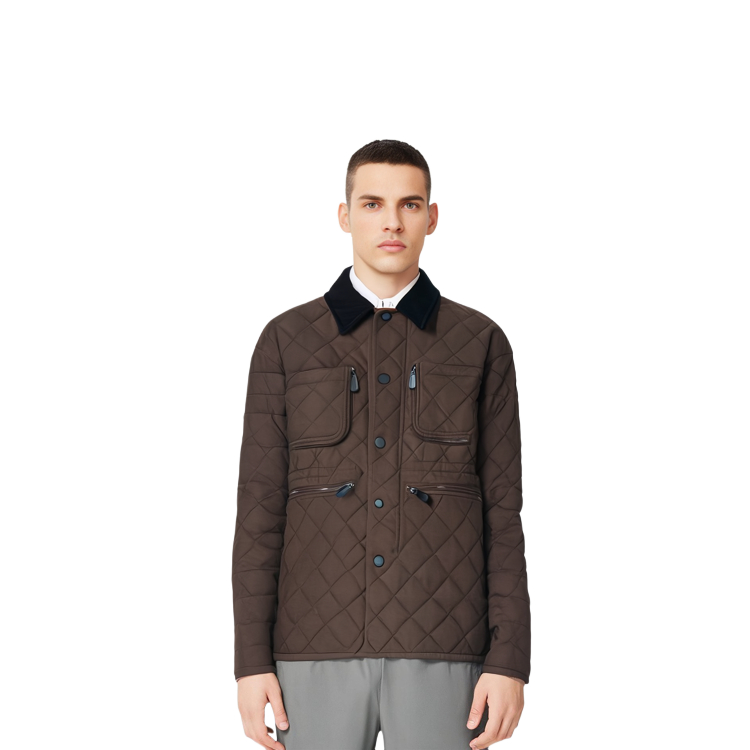 Burberry SS23  Corduroy Collar Long Sleeve Cotton Jacket Deep Brown 80608811 圖 4