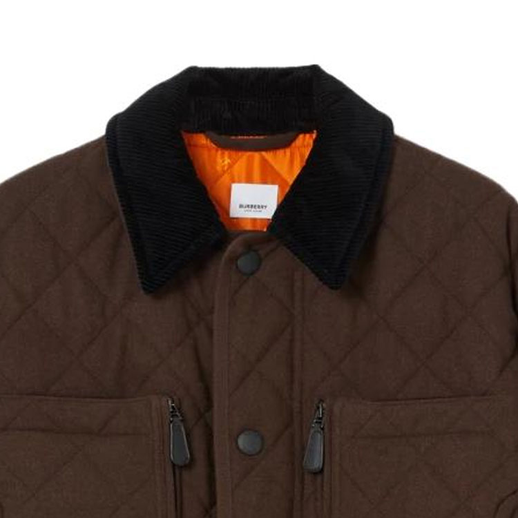 Burberry SS23  Corduroy Collar Long Sleeve Cotton Jacket Deep Brown 80608811 圖 5