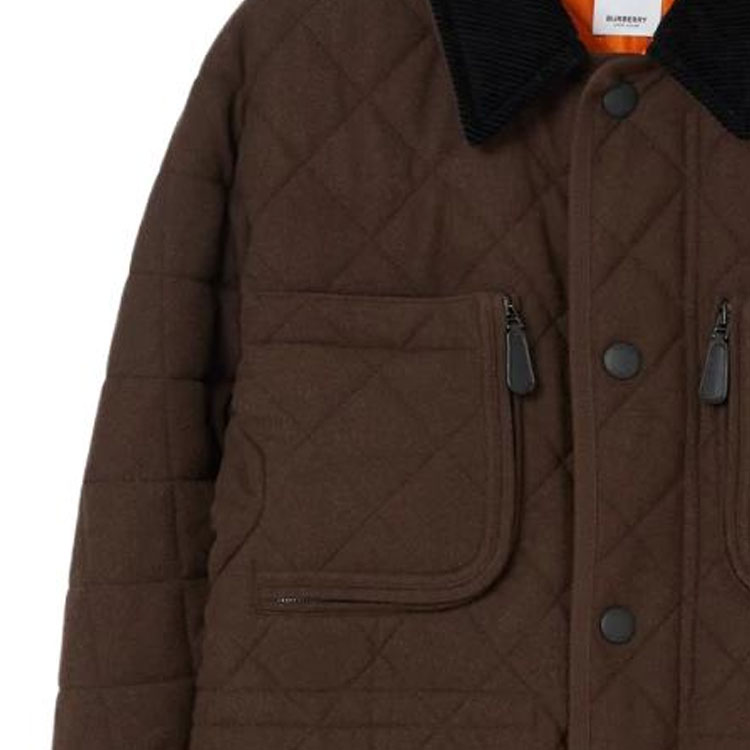 Burberry SS23  Corduroy Collar Long Sleeve Cotton Jacket Deep Brown 80608811 圖 6