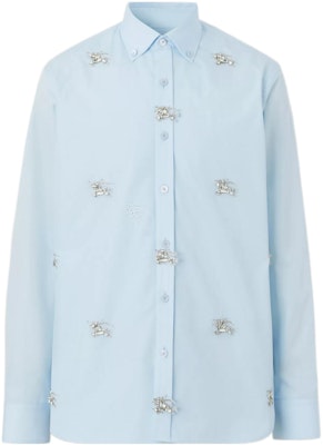 Burberry SS23 Crystal-Embellished Slim Fit Long Sleeve Shirt Light Blue 80641081 Buy Burberry SS23 Crystal-Embellished Slim Fit Long Sleeve Shirt Light Blue 80641081