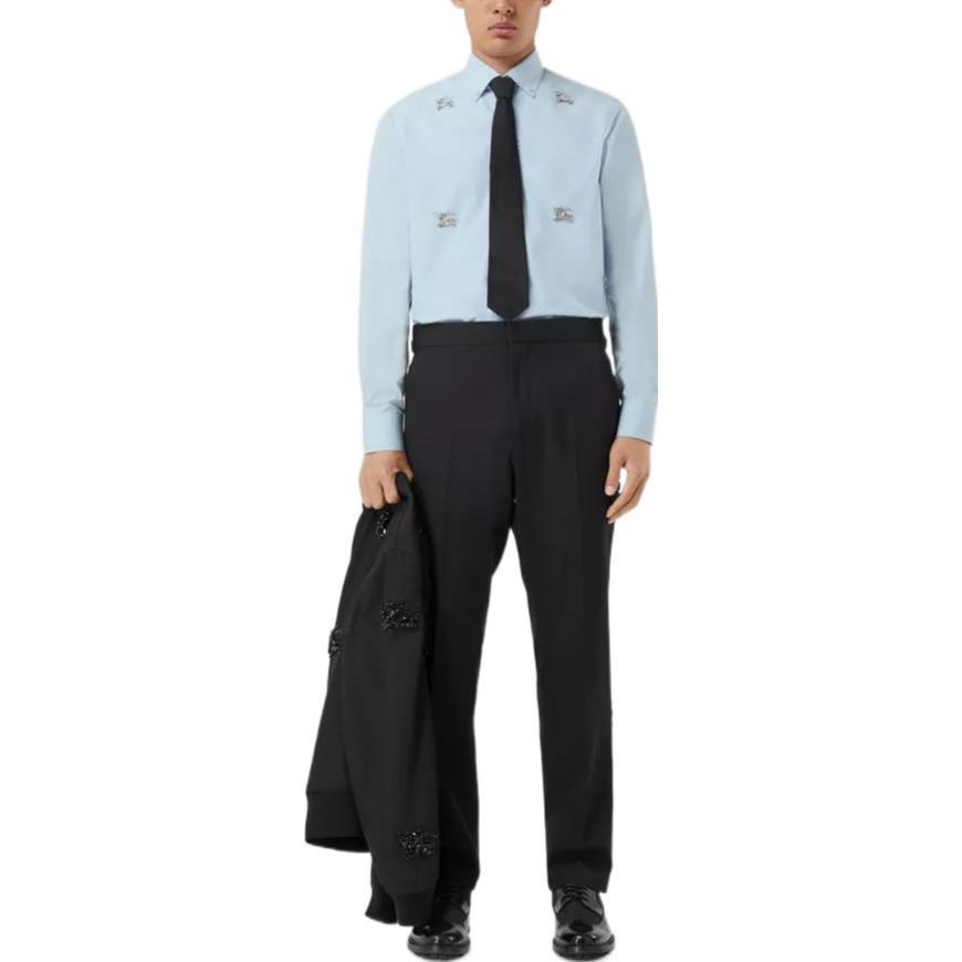 Lookbook Burberry SS23  Crystal-Embellished Slim Fit Long Sleeve Shirt Light Blue 80641081