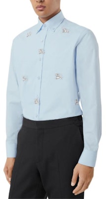 Burberry SS23 Crystal-Embellished Slim Fit Long Sleeve Shirt Light Blue 80641081 Shop Burberry SS23 Crystal-Embellished Slim Fit Long Sleeve Shirt Light Blue 80641081