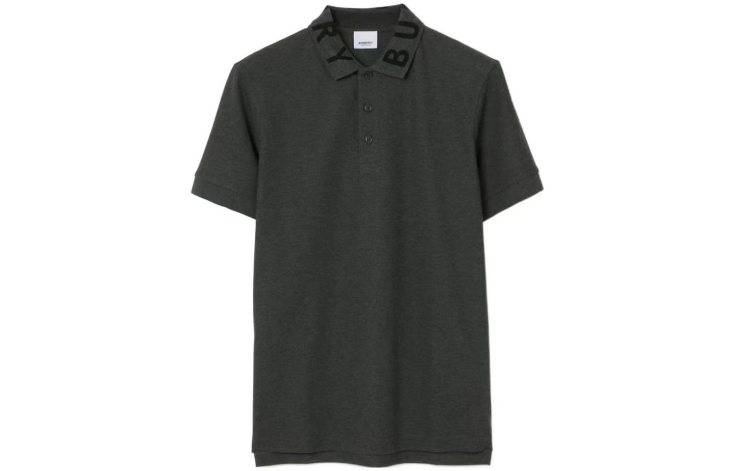 Order Burberry SS23 Polo Gris Oscuro Manga Corta con Detalle de Logo. 80675401