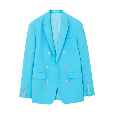 Burberry SS23 Double-Breasted Blazer with Metal Buttons Blue 80701601