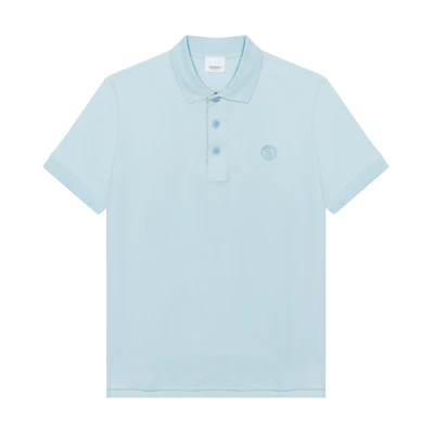 Burberry SS23 Duck Egg Blue Button-Up Short-Sleeve Polo Shirt. 80654041