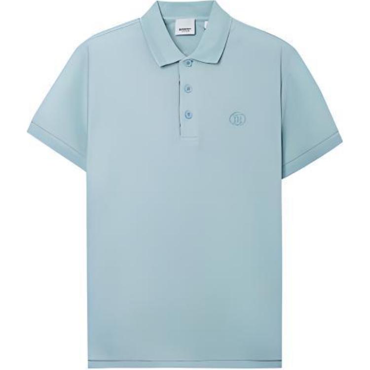 Burberry SS23  Duck Egg Blue Button-Up Short-Sleeve Polo Shirt. 80654041 圖 2