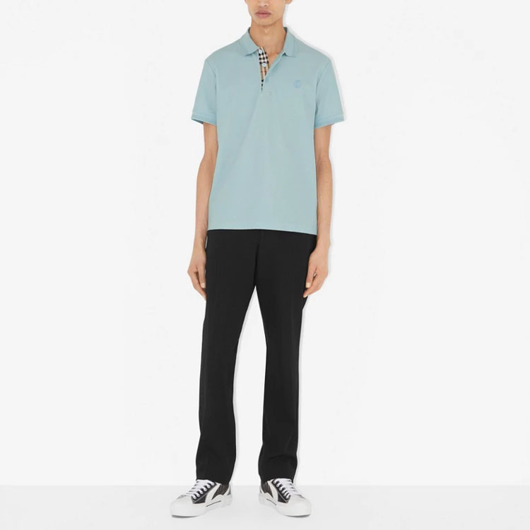 Burberry SS23  Duck Egg Blue Button-Up Short-Sleeve Polo Shirt. 80654041 圖 4