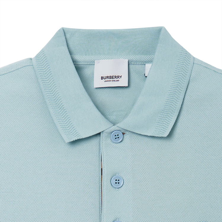 Burberry SS23  Duck Egg Blue Button-Up Short-Sleeve Polo Shirt. 80654041 圖 8