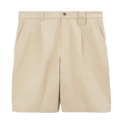 Burberry SS23 Embroidered Equestrian Logo Casual Shorts - Camel Color 80706021